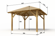 Dřevěná pergola Altán Kréta 300x300 cm