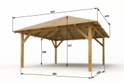 Dřevěná pergola Altán Kuba L 400x400 cm