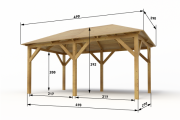 Dřevěná pergola Altán Viktoria 270x470 cm