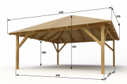 Dřevěná pergola Altán Kuba Maxi 490x490 cm