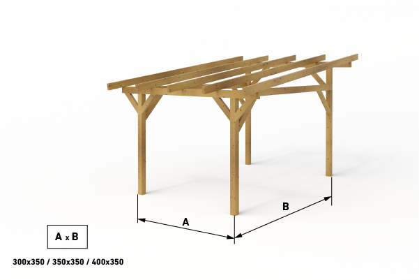 Dřevěná pergola Classico volně stojící hloubka od 350 - BSH