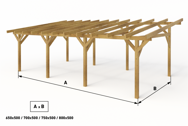 Dřevěná pergola Classico volně stojící hloubka od 500 - BSH