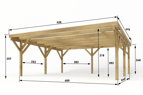 Přístřešek na 2 auta 626x620 BSH